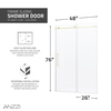 Anzzi Leon 48 in. x 76 in. Frameless Sliding Shower Door in Brushed Gold SD-AZ8077-01BG